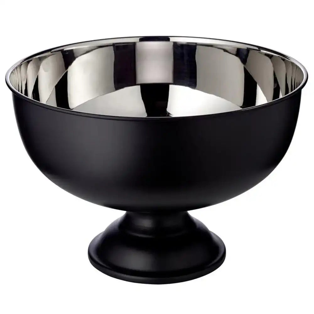 Sektkühler Pearl, Höhe 25 cm, ø 36 cm, außen matt schwarz, innen Edelstahl hochglanzpoliert - HomeDesign Knaus