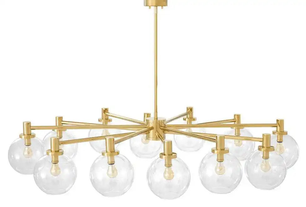 Selva Kronleuchter Gold Finish sauberes Glas Exclusiv Handanfertigung 150 cm - HomeDesign Knaus