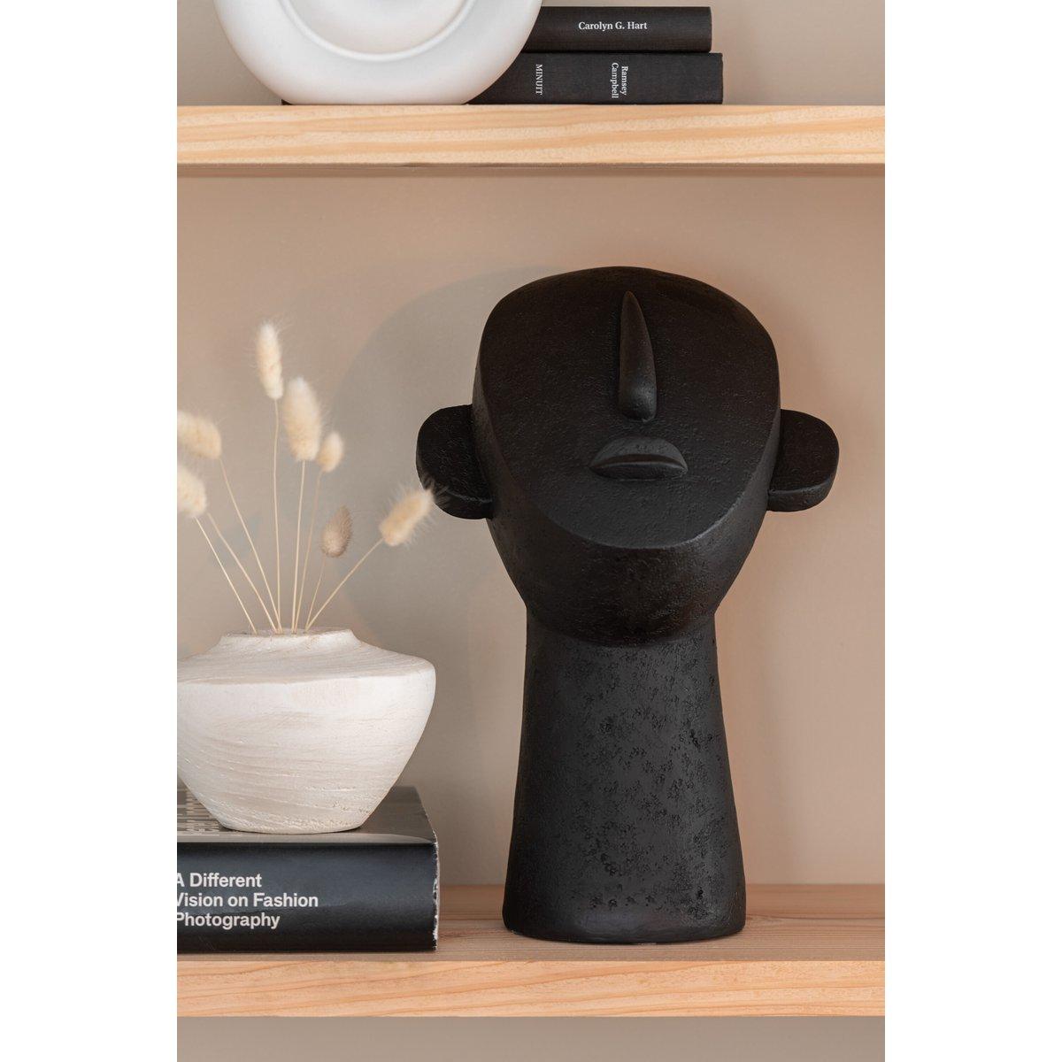 Skulptur Figur Gesicht Poly Schwarz 34cm - HomeDesign Knaus