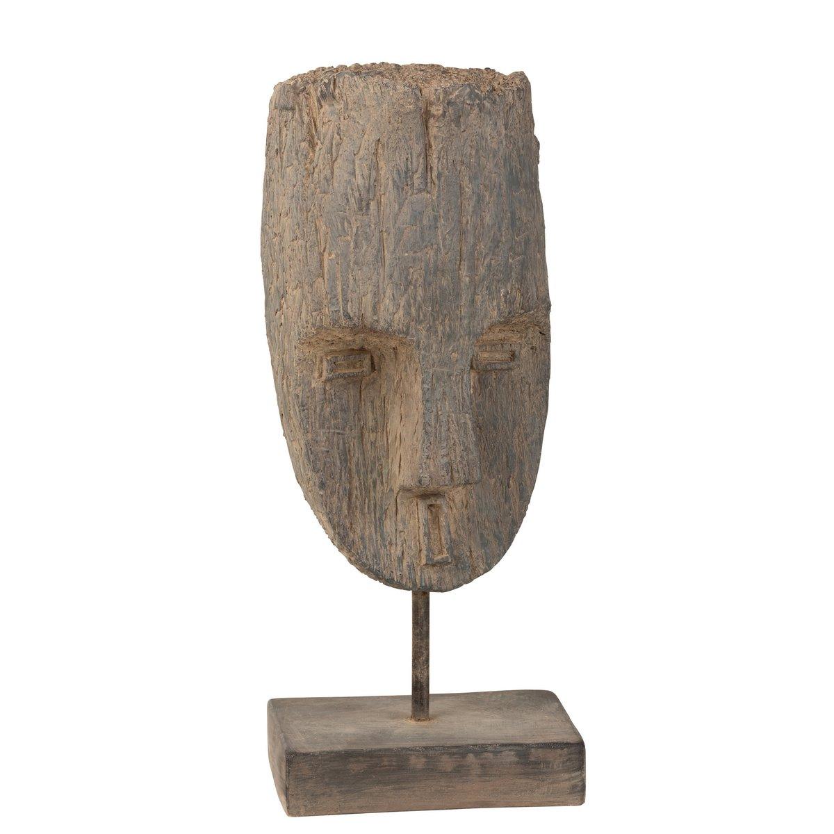 Skulptur Head On Foot Ethnisches Magnesium Tonbeige 68cm - HomeDesign Knaus