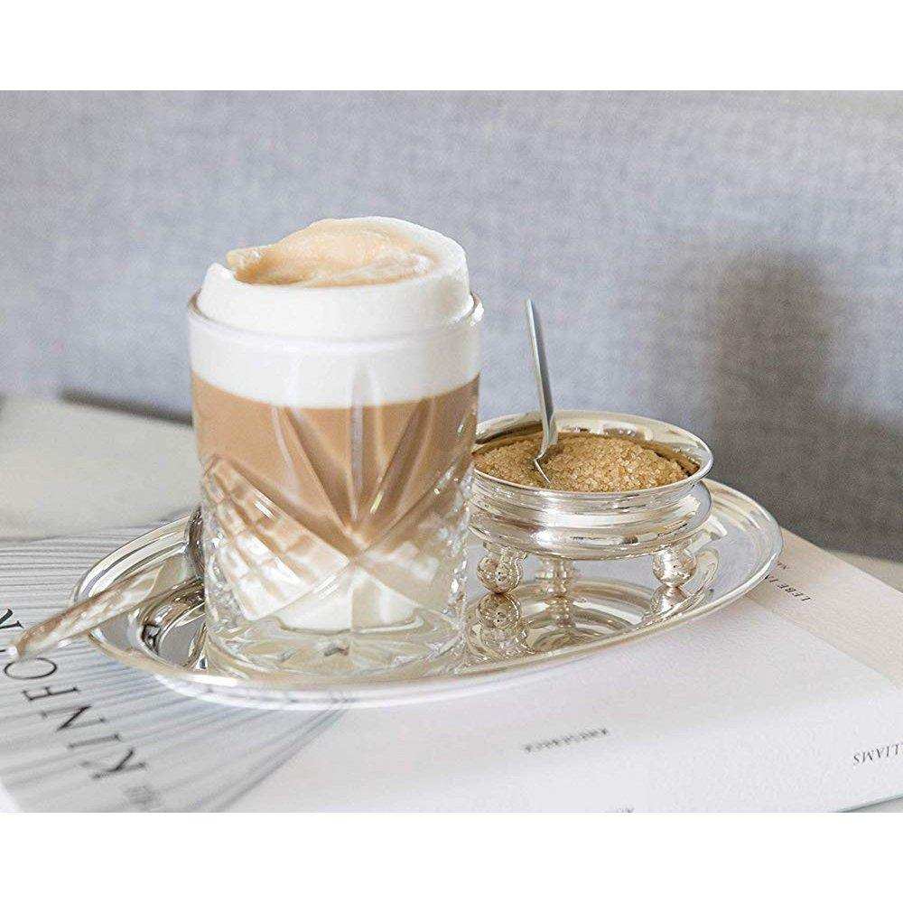 Snackschale / Schälchen auf Füßen Santa, schwerversilbert, Durchmesser 8 cm, Höhe 4 cm - HomeDesign Knaus