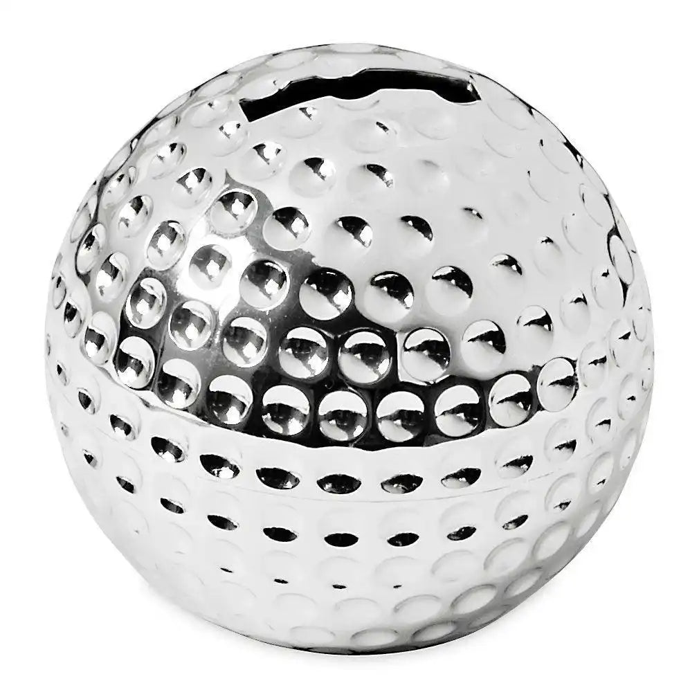 Spardose Sparbüchse Golfball, edel versilbert, anlaufgeschützt, Höhe 8 cm - HomeDesign Knaus