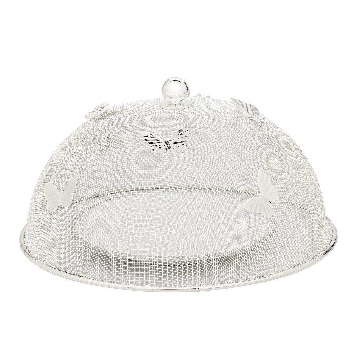 Speiseschirm Schutzhaube Butterfly, edel versilbert, anlaufgeschützt, Durchmesser 30 cm - HomeDesign Knaus
