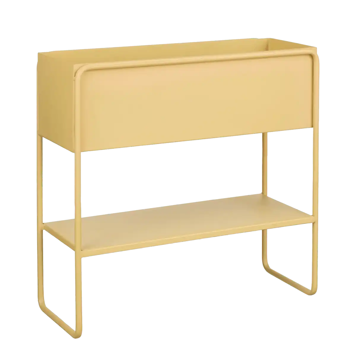 Stehender Übertopf „Cubica“ – L45 x B18 x H44 cm – Metall – Hellbraun - HomeDesign Knaus