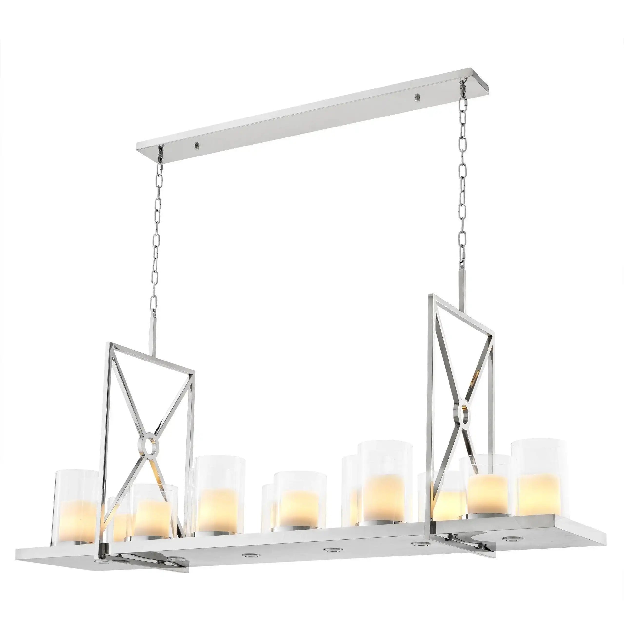 Summit Kronleuchter Edehlstahl mit LED Spots 12-flammig Sturmlaternen Unikat - HomeDesign Knaus