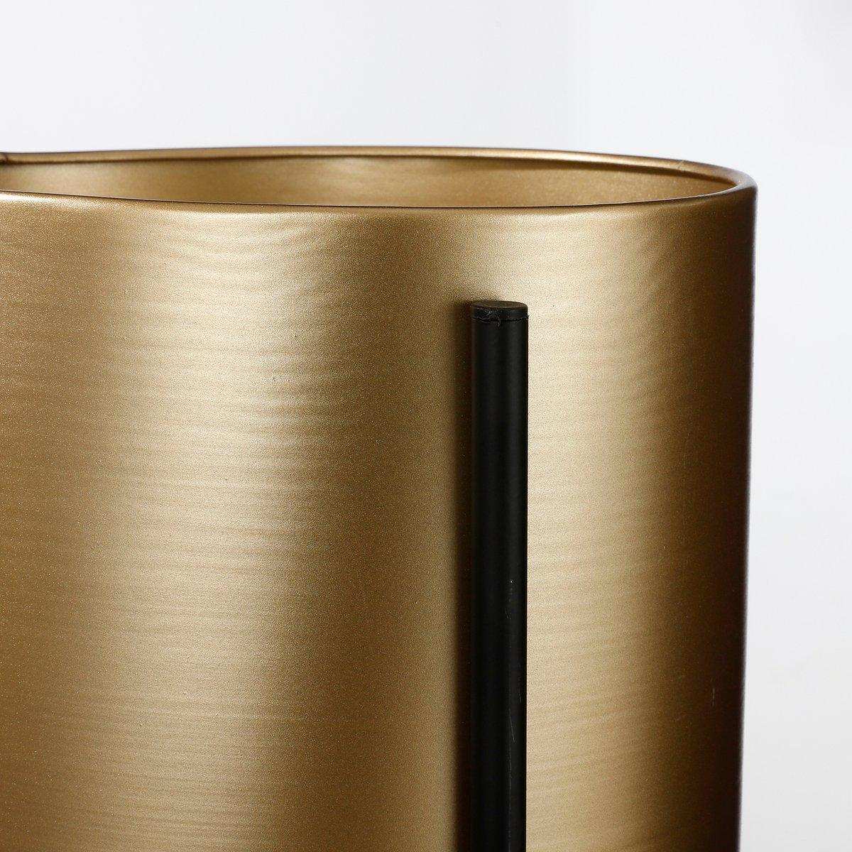 Sverre Blumentopf auf Ständer – H28 x Ø19 cm – Gold, Schwarz - HomeDesign Knaus