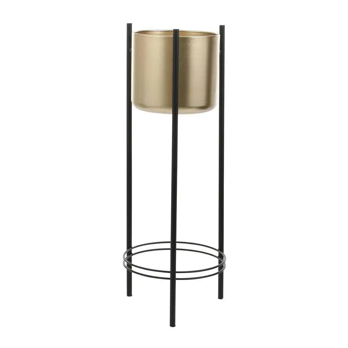 Sverre Blumentopf auf Ständer – H81 x Ø27 cm – Metall – Gold, Schwarz - HomeDesign Knaus