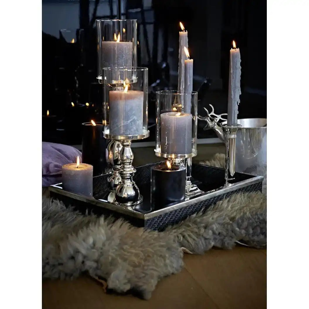 Tablett Serviertablett Jackson, quadratisch, Stahl mit Kunstlederbezug, 42 x 42 cm - HomeDesign Knaus