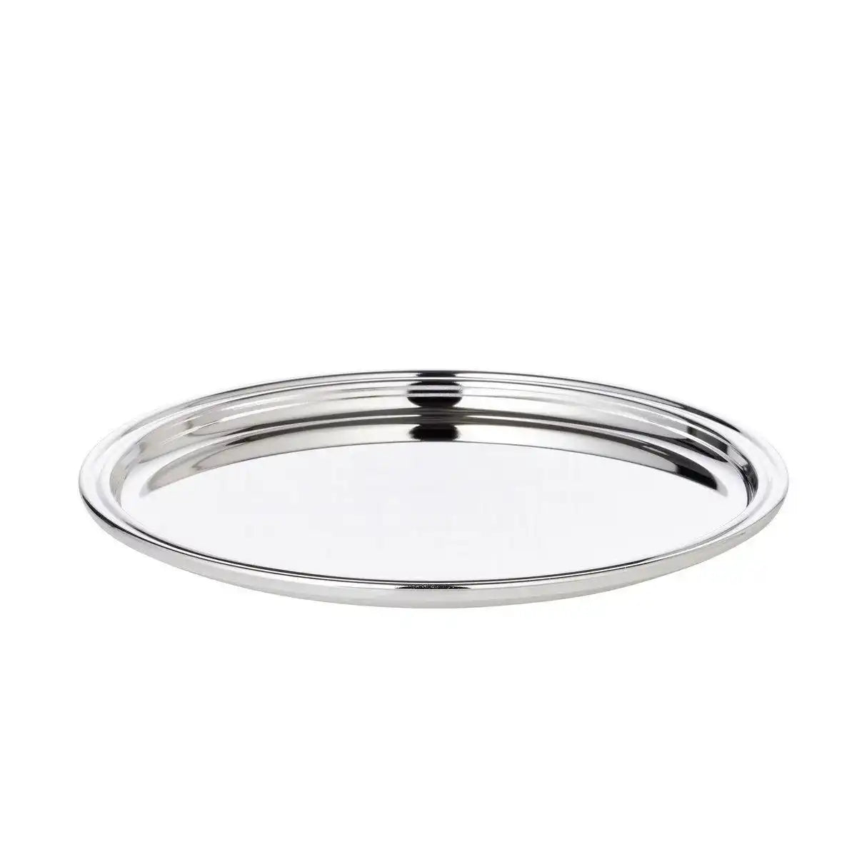 Tablett Serviertablett Pipe, rund, edel versilbert, Durchmesser 22 cm - HomeDesign Knaus