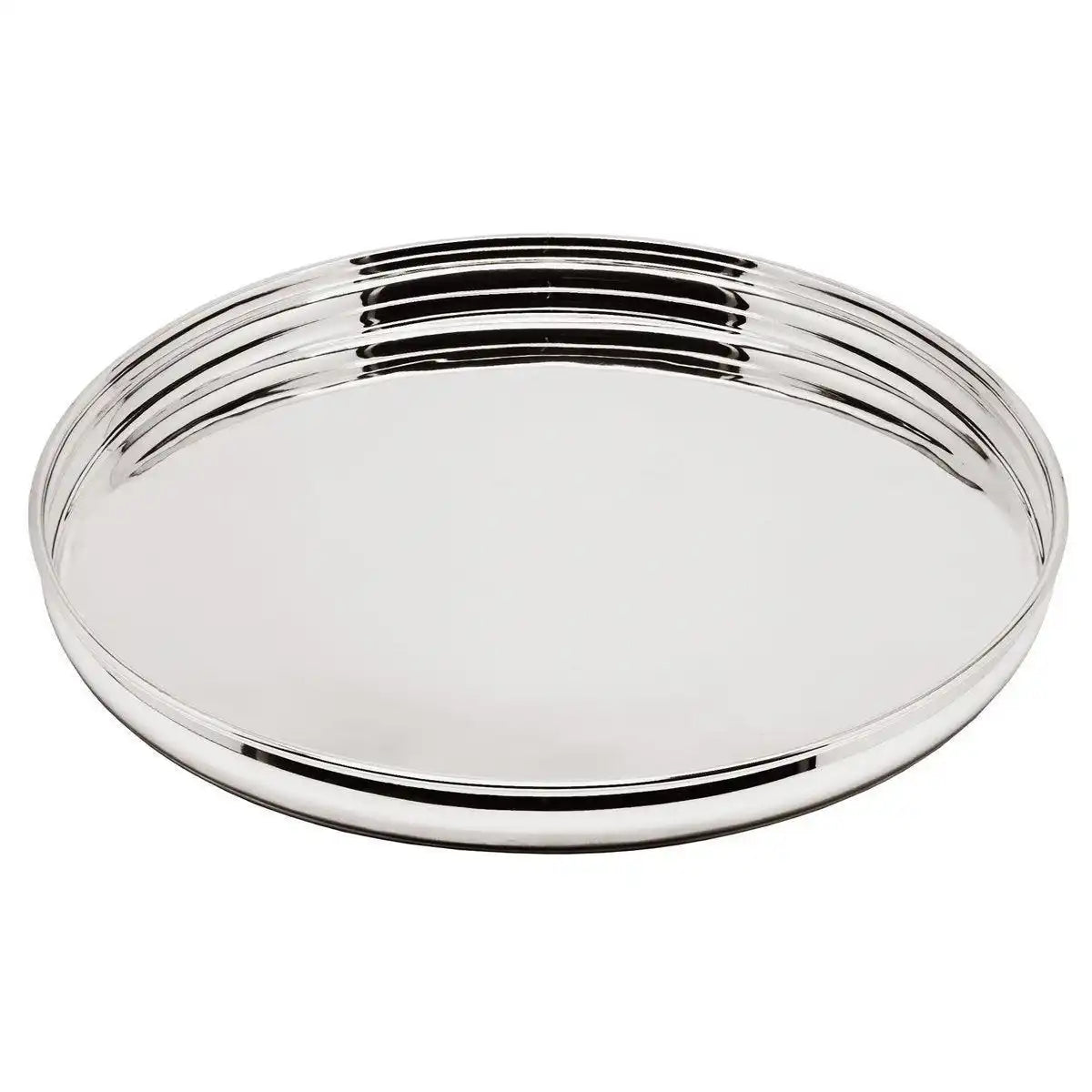 Tablett Serviertablett Segovia, rund, schwerversilbert, Durchmesser 36 cm, Höhe 3,5 cm - HomeDesign Knaus