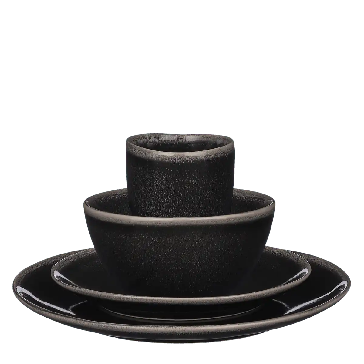 Tabo Service-Set für 4 Personen - Schwarz - HomeDesign Knaus
