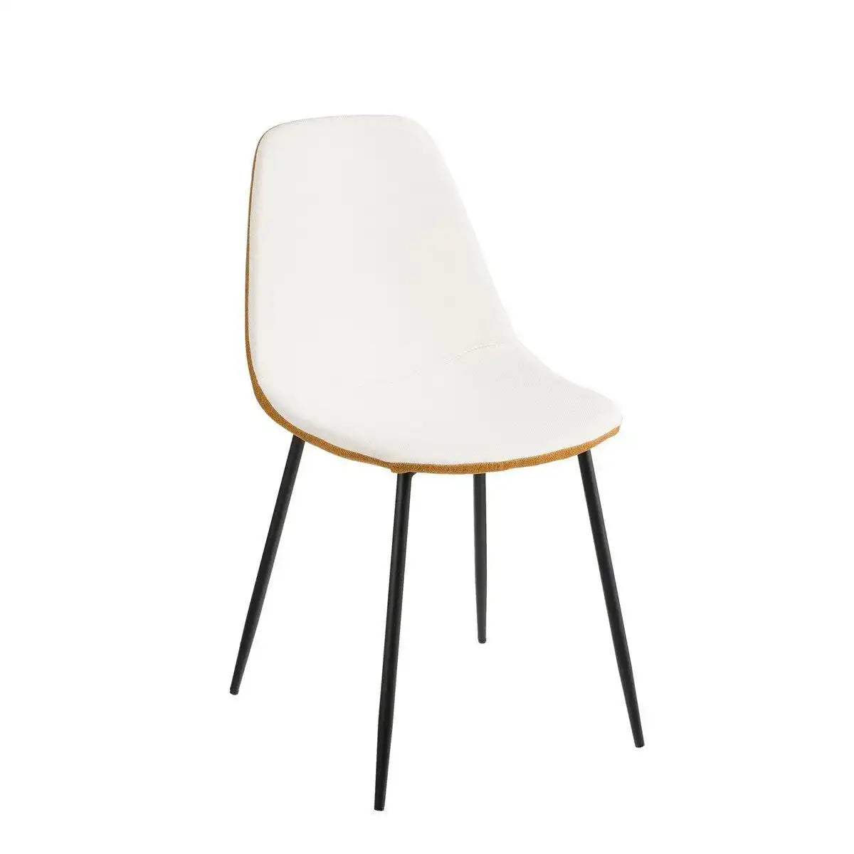 Tallos Esszimmerstuhl – recyceltes Polyester – gebrochenes Weiß, Ocker - HomeDesign Knaus
