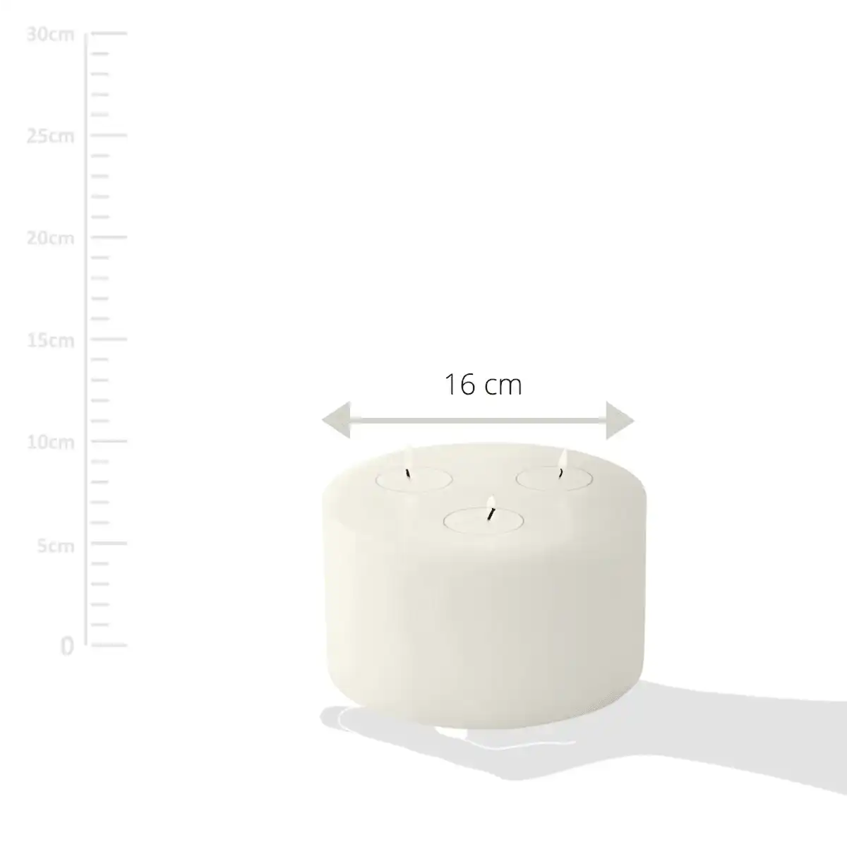 Teelichthalter Dauerkerze Cornelius für 3 Teelichter, Höhe 9 cm, ø 16 cm, hitzbeständig bis 90 Grad - HomeDesign Knaus