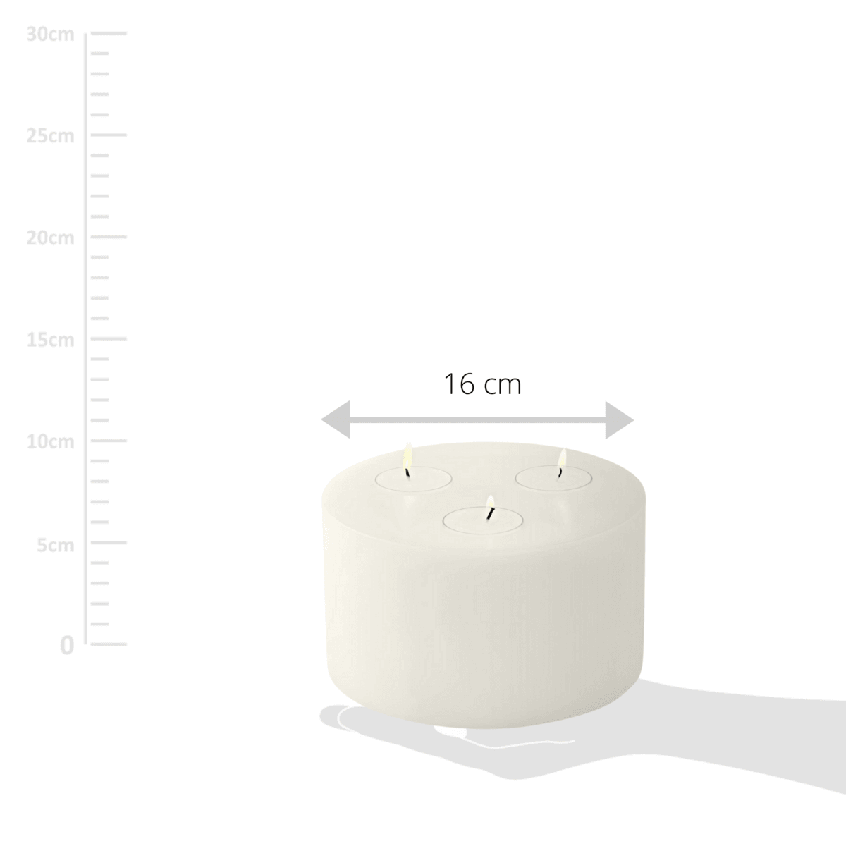 EDZARD Teelichthalter Dauerkerze Cornelius für 3 Teelichter, Höhe 9 cm, ø 16 cm, hitzbeständig bis 90 Grad - HomeDesign Knaus