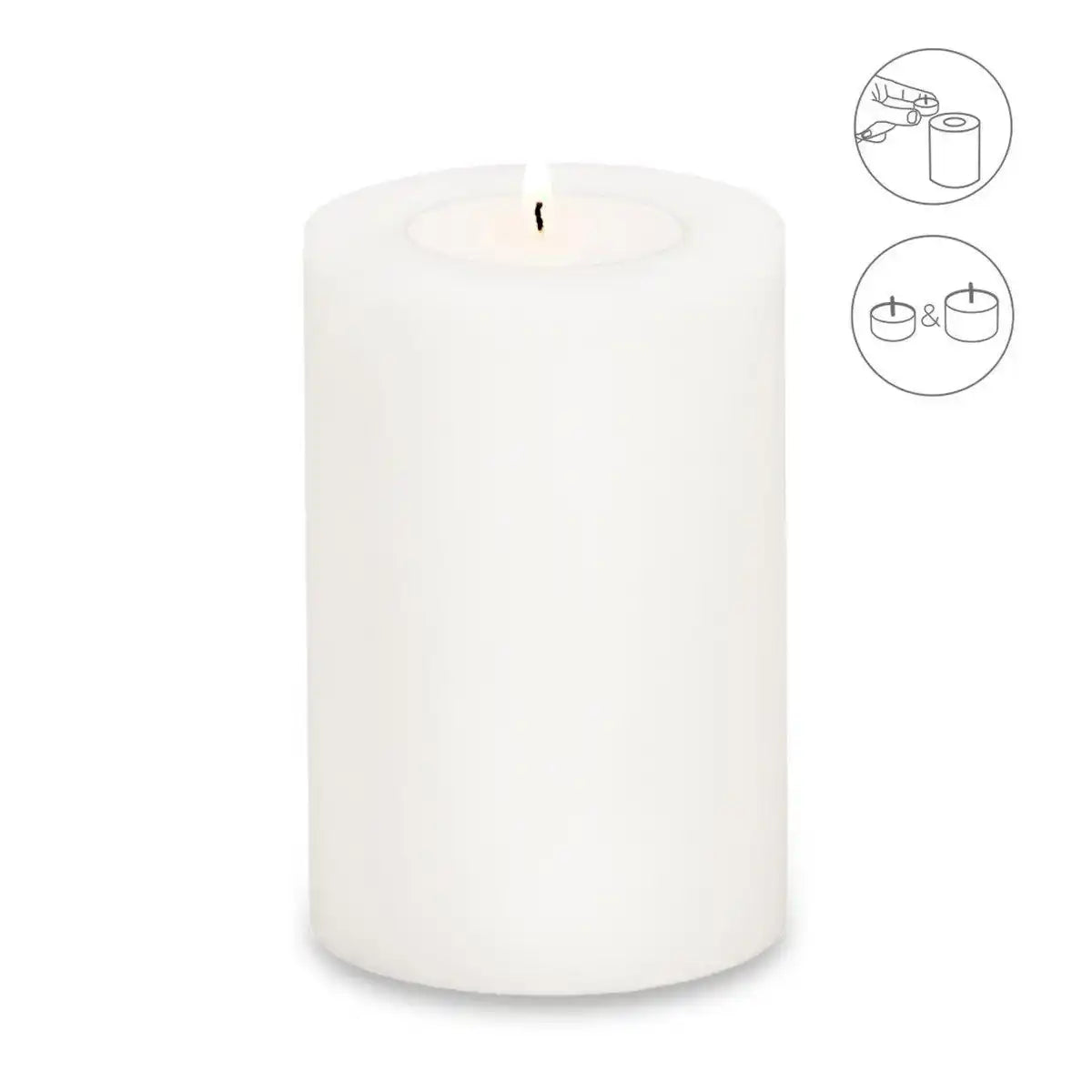 Teelichthalter Dauerkerze Cornelius für Maxi-Teelicht, Höhe 15 cm, ø 10 cm, hitzebeständig 90 Grad - HomeDesign Knaus