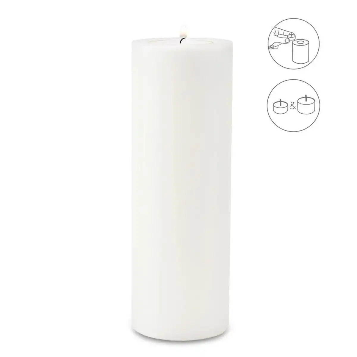 Teelichthalter Dauerkerze Cornelius für Maxi-Teelicht, Höhe 30 cm, ø 10 cm, hitzebeständig 90 Grad - HomeDesign Knaus