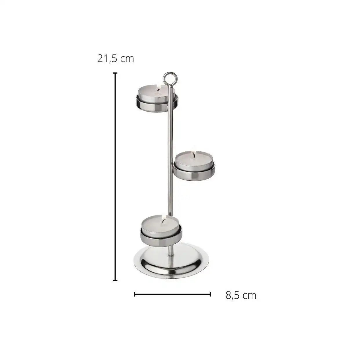 Teelichthalter Denver, Edelstahl glänzend vernickelt, H 21 cm, Einsatz für Laternen und Windlichter - HomeDesign Knaus