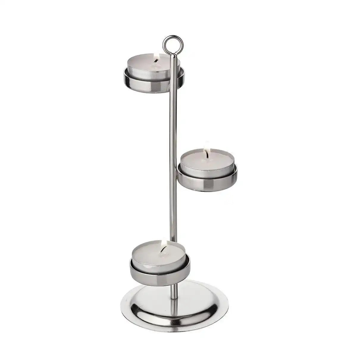 Teelichthalter Denver, Edelstahl glänzend vernickelt, H 21 cm, Einsatz für Laternen und Windlichter - HomeDesign Knaus