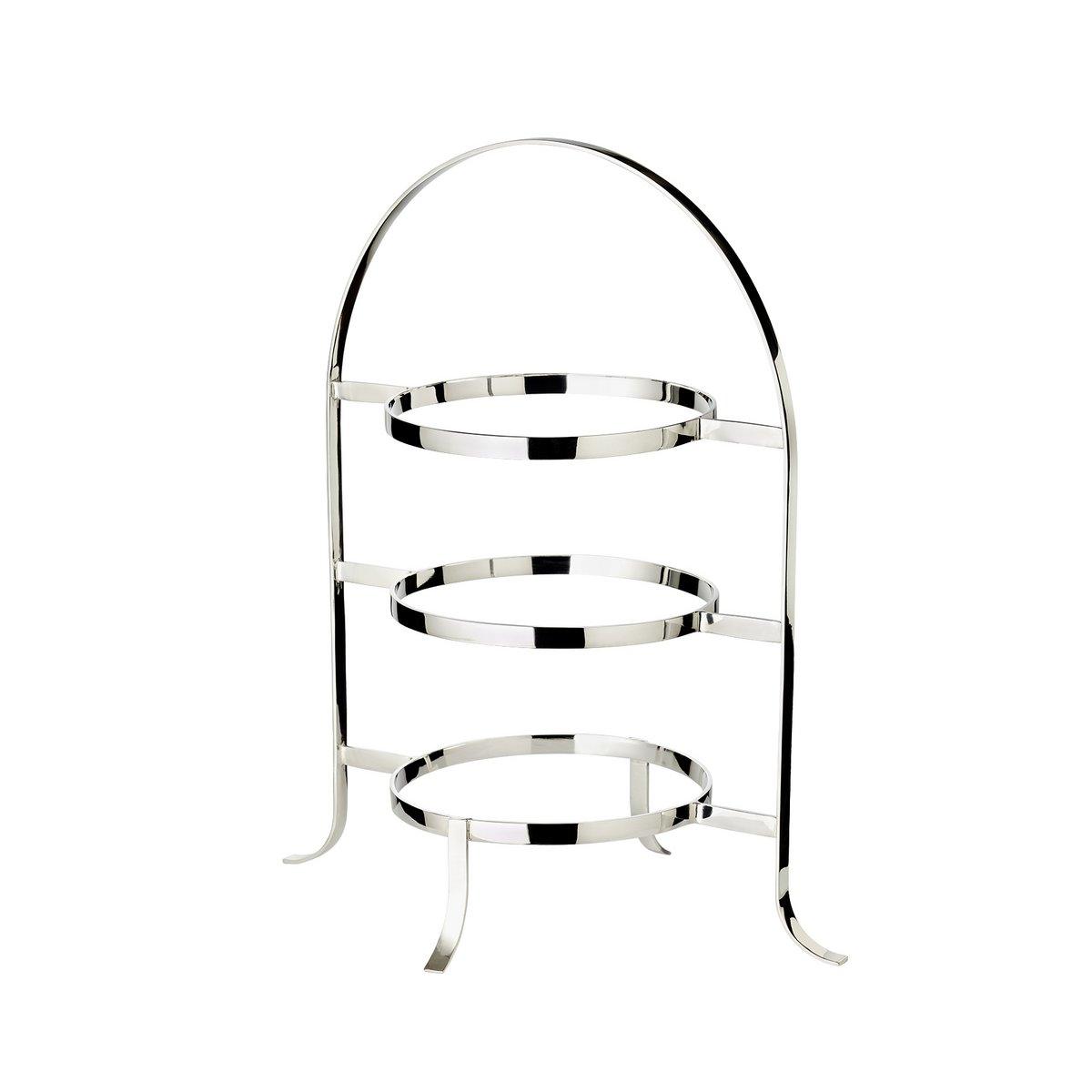 EDZARD Tellerhalter Etagere Sina, edel versilbert, Höhe 42 cm, für 3 Teller Durchmesser 20 bis 28 cm - HomeDesign Knaus