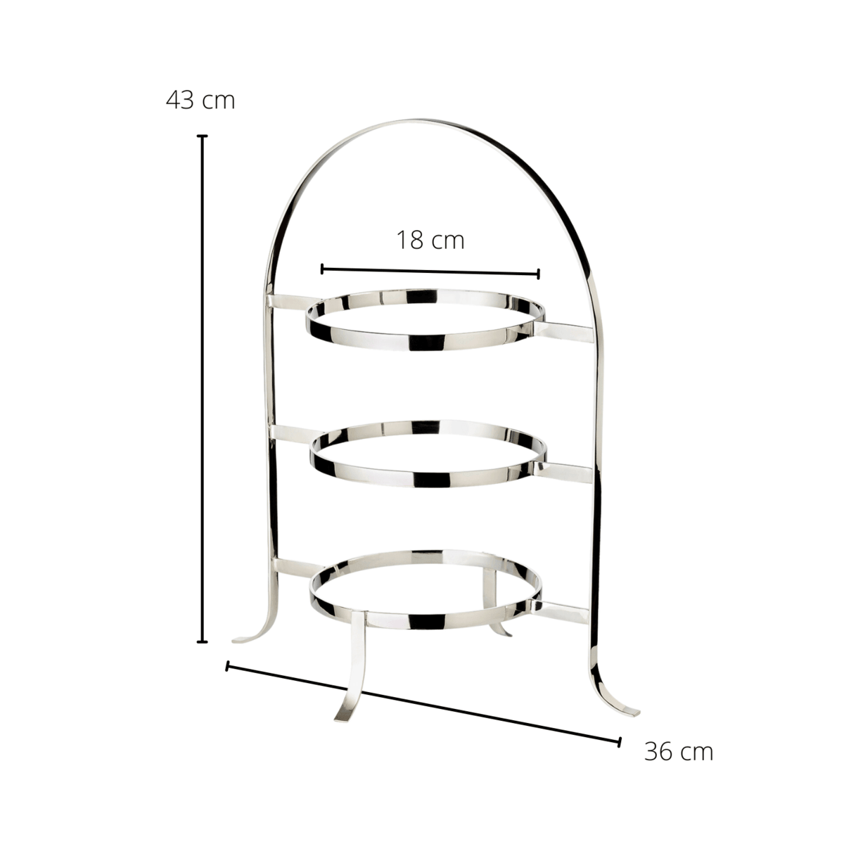 EDZARD Tellerhalter Etagere Sina, edel versilbert, Höhe 42 cm, für 3 Teller Durchmesser 20 bis 28 cm - HomeDesign Knaus