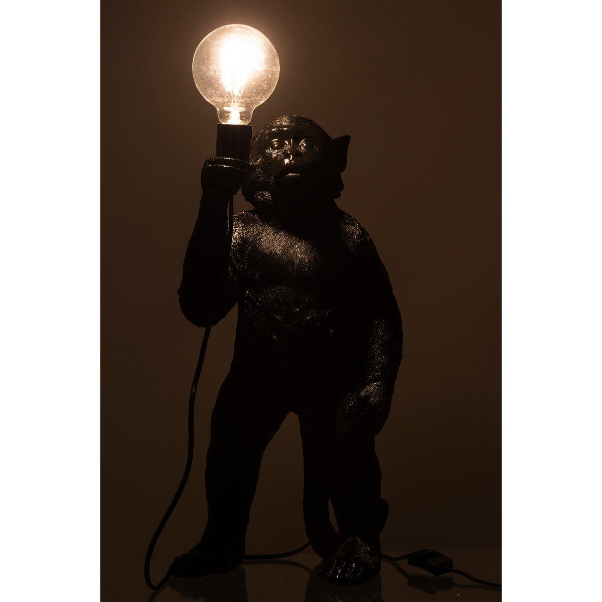J-Line Lampe Monkey Stehend Polyresin Schwarz - HomeDesign Knaus