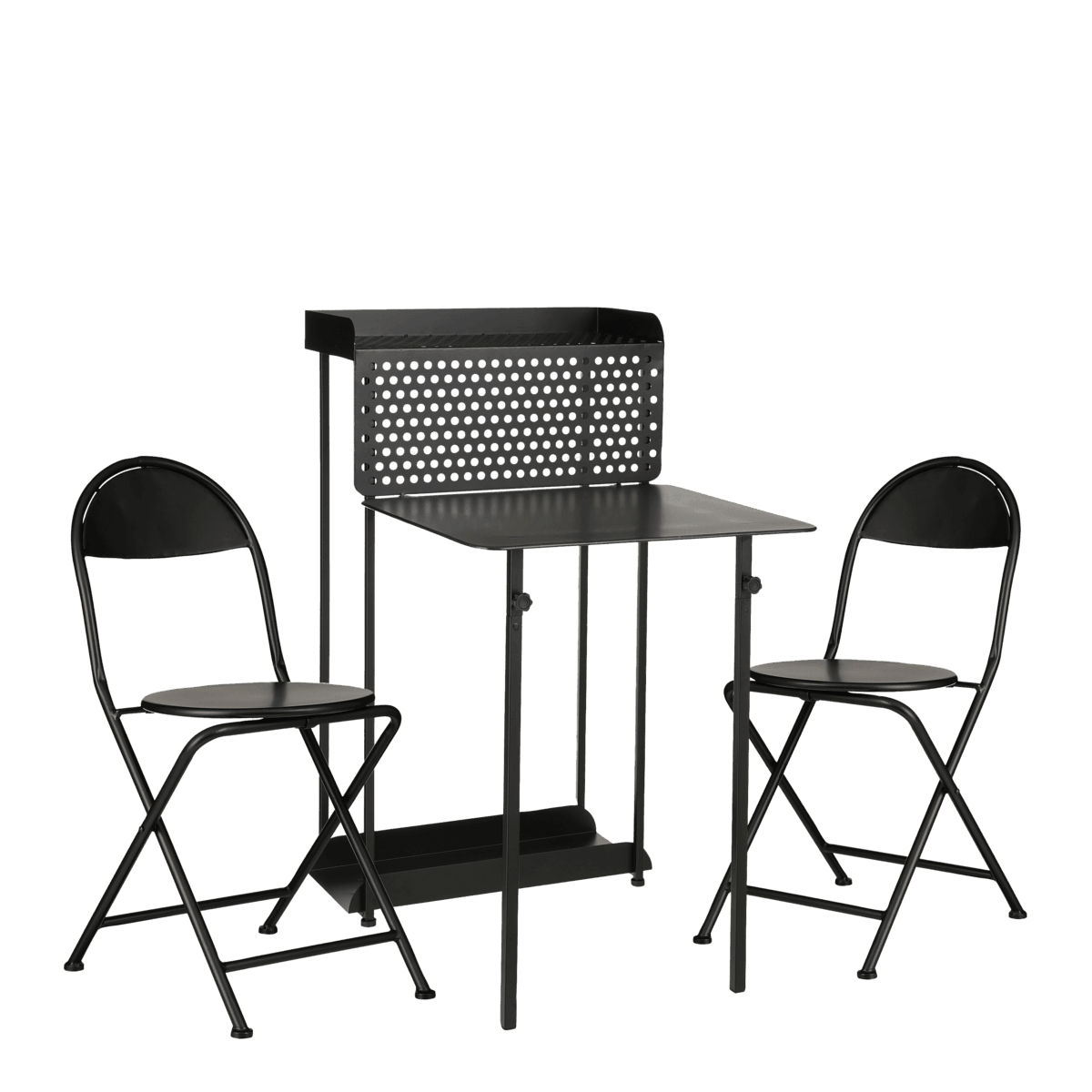 Torre Balkonset - 3er-Set - Metall - Schwarz - HomeDesign Knaus