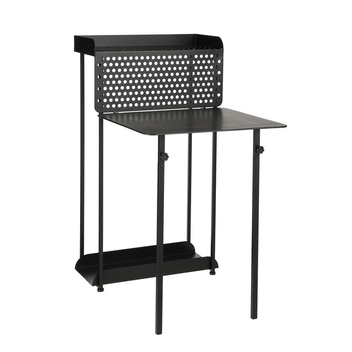 Torre Balkonset - 3er-Set - Metall - Schwarz - HomeDesign Knaus