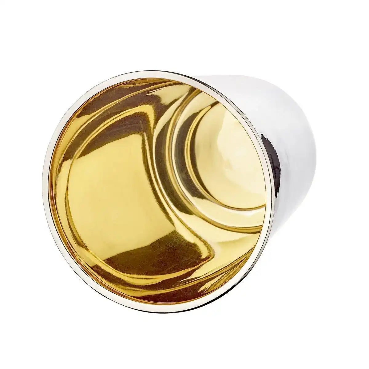 Trinkbecher Silberbecher Salta, schwerversilbert, innen Goldoptik (Messing poliert), Höhe 10 cm - HomeDesign Knaus