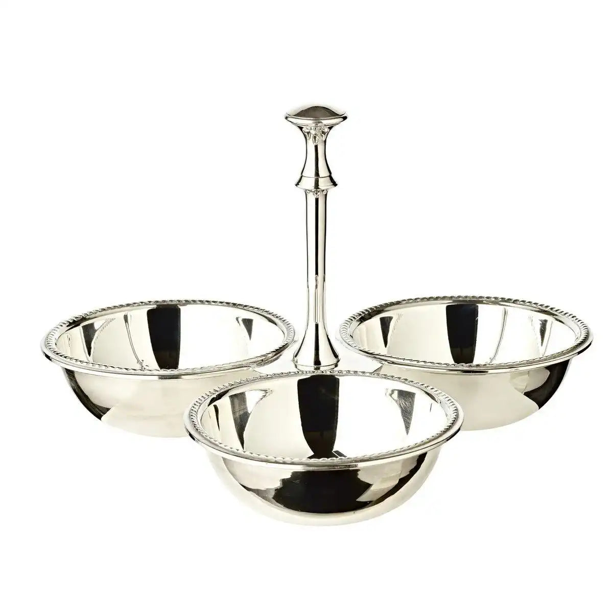 Triplettschale Dreifachschale Snackschale Perla, schwerversilbert, Durchmesser 21 cm - HomeDesign Knaus