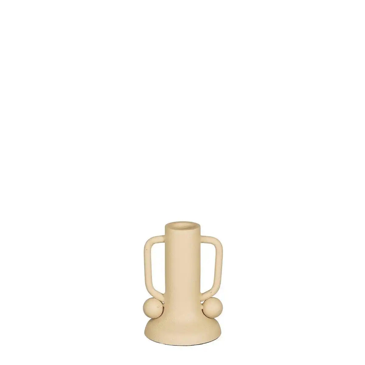 Ula Kerzenständer - H12 x Ø8 cm - Metall - Beige - HomeDesign Knaus