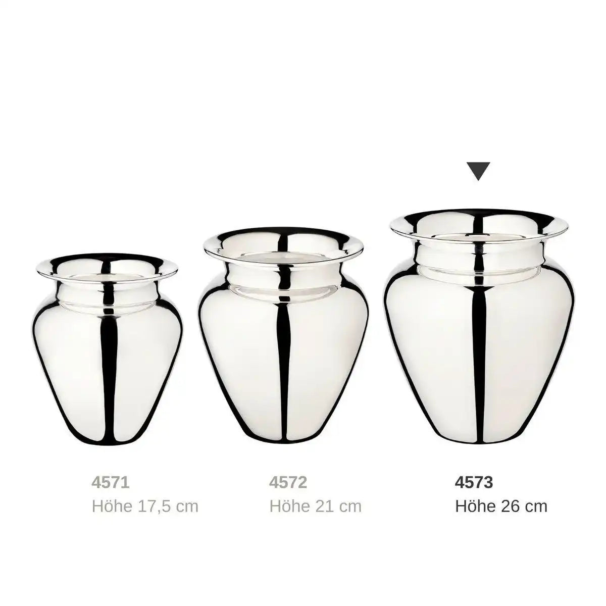 Vase Antonia, schwerversilbert, Höhe 26 cm, Durchmesser 23 cm, Öffnung Durchmesser 15 cm - HomeDesign Knaus
