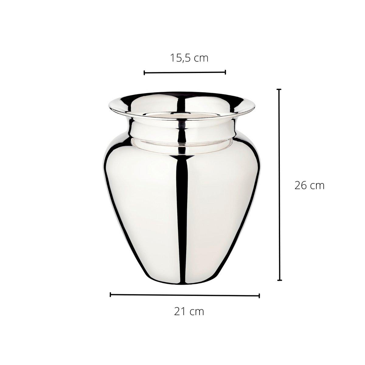 EDZARD Vase Antonia, schwerversilbert, Höhe 26 cm, Durchmesser 23 cm, Öffnung Durchmesser 15 cm - HomeDesign Knaus