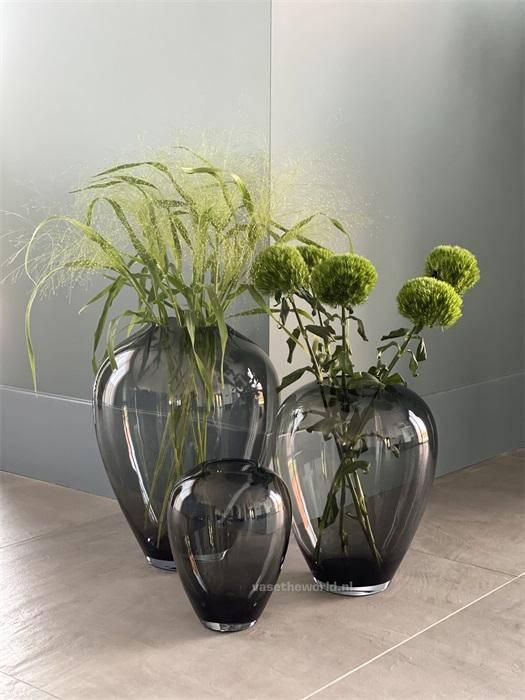 Designer Vase Kander Blumenvase Bodenvase Mundgeblasen Elegant Grey