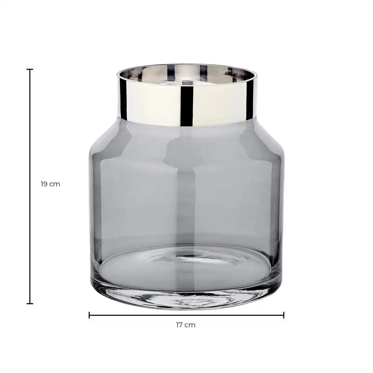 Vase Gabi dunkles mundgeblasenes Kristallglas mit Platinrand - HomeDesign Knaus