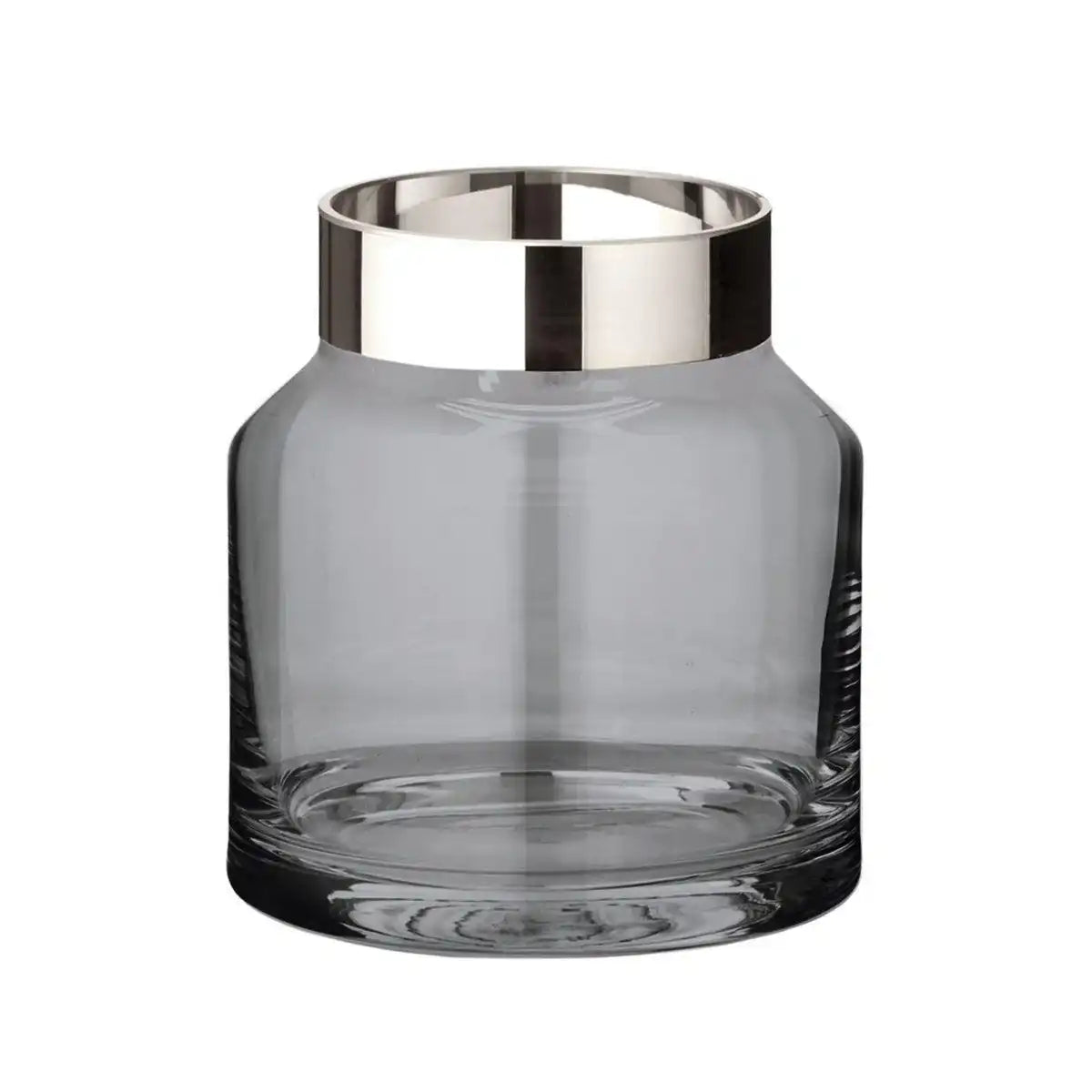 Vase Gabi dunkles mundgeblasenes Kristallglas mit Platinrand - HomeDesign Knaus