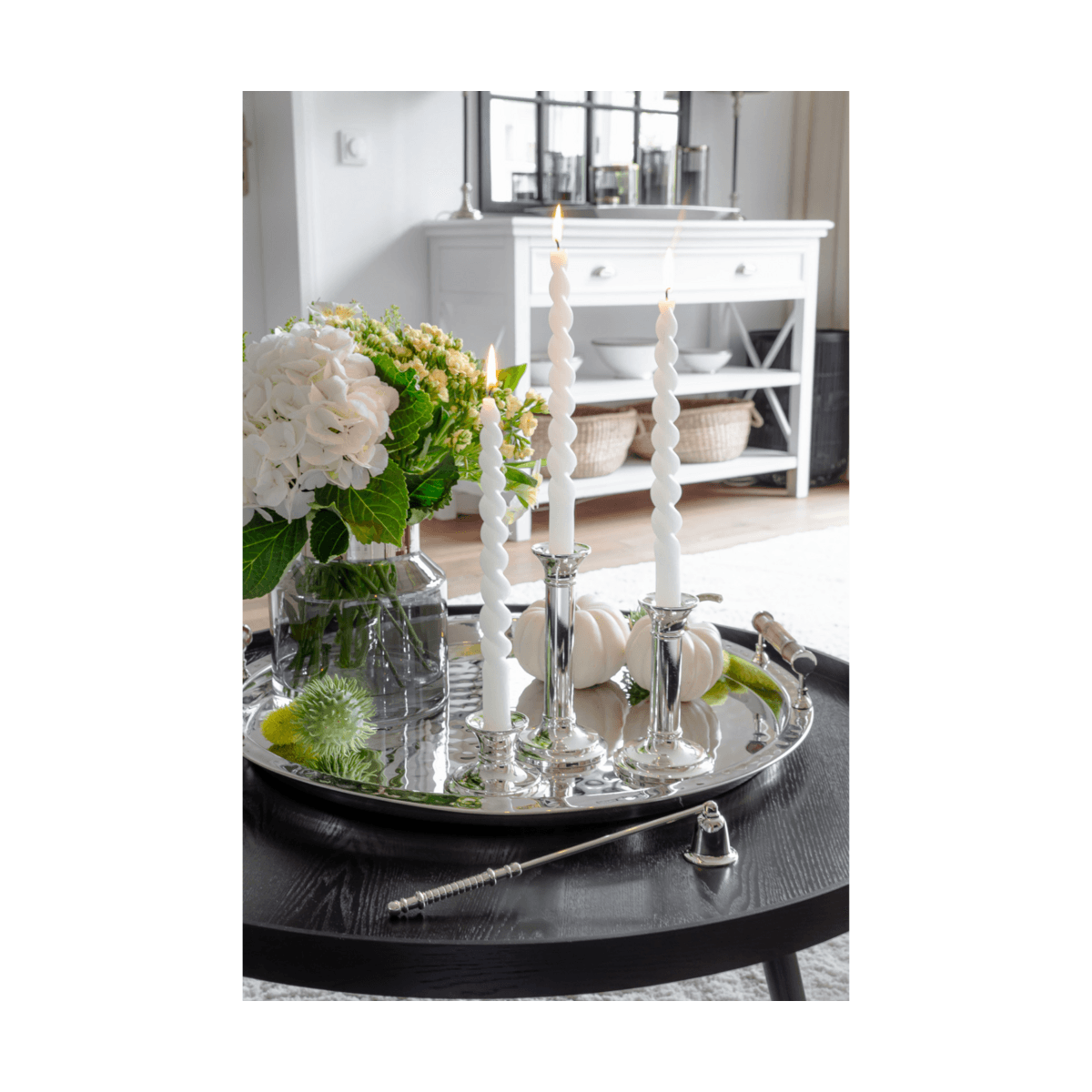 EDZARD Vase Gabi (Ø 17 cm, Höhe 19 cm), dunkles, mundgeblasenes Kristallglas mit Platinrand - HomeDesign Knaus