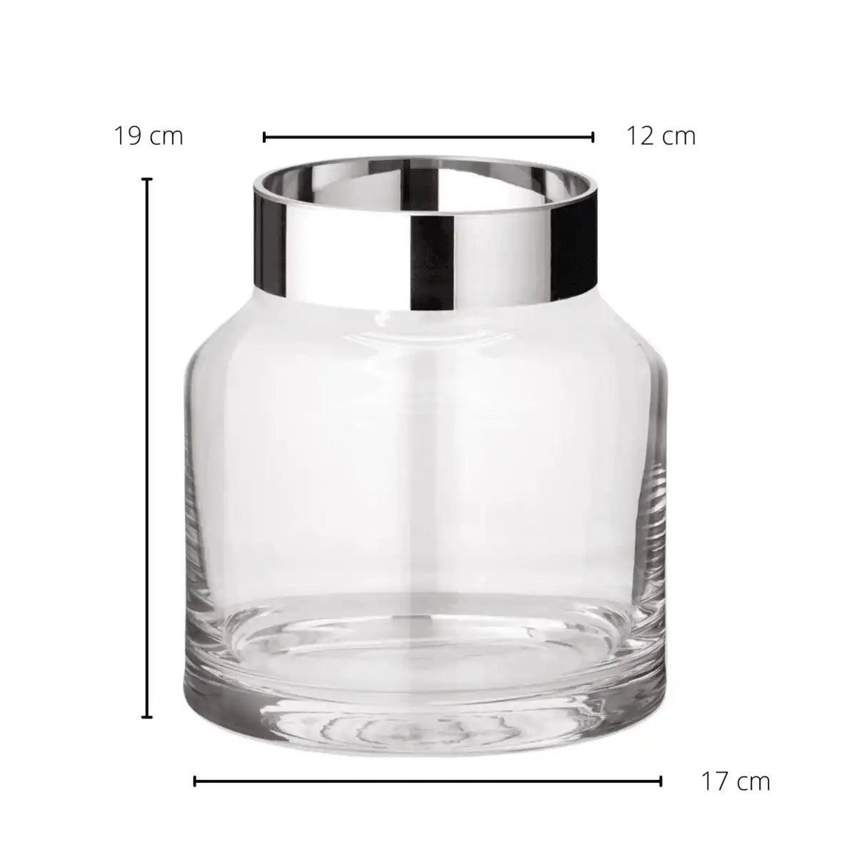Vase Gabi, mundgeblasenes Kristallglas mit Platinrand - HomeDesign Knaus