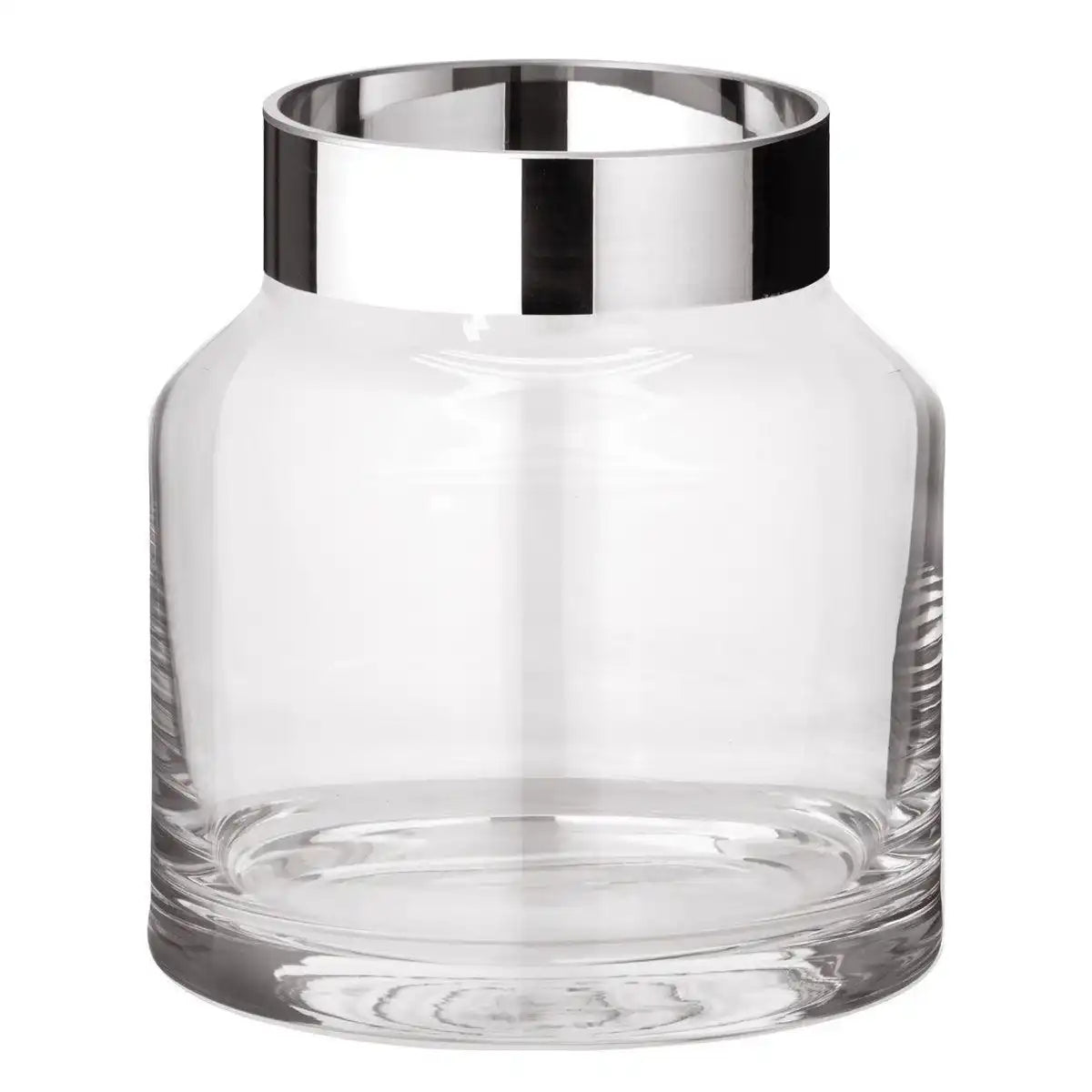 Vase Gabi, mundgeblasenes Kristallglas mit Platinrand - HomeDesign Knaus