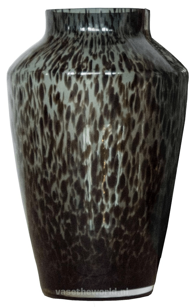 Designer Vase  grauer Gepard Vase Blumenvase Bodenvase Handarbeit Mundgeblasen - HomeDesign Knaus