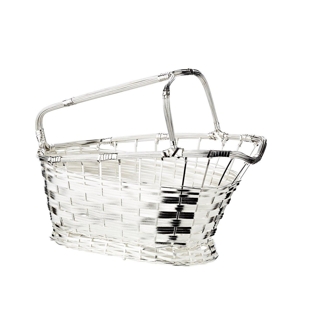 EDZARD Weinkorb Rotweinkorb Basket, edel versilbert, anlaufgeschützt, Länge 24 cm - HomeDesign Knaus