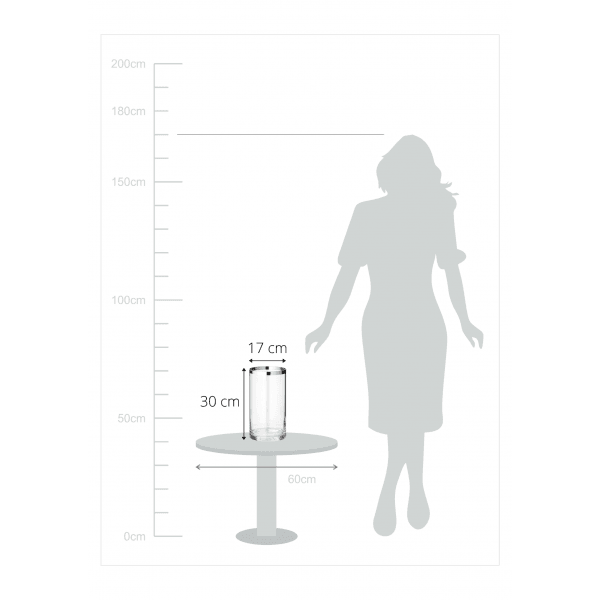 EDZARD Windlicht Molly, mundgeblasenes Kristallglas mit Platinrand, Höhe 30 cm, Durchmesser 17 cm - HomeDesign Knaus