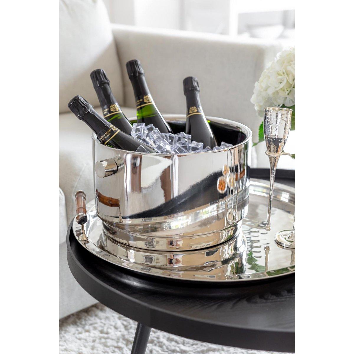 XXL Champagnerkühler Rayo Edelstahl hochglanzpoliert 32 cm - HomeDesign Knaus