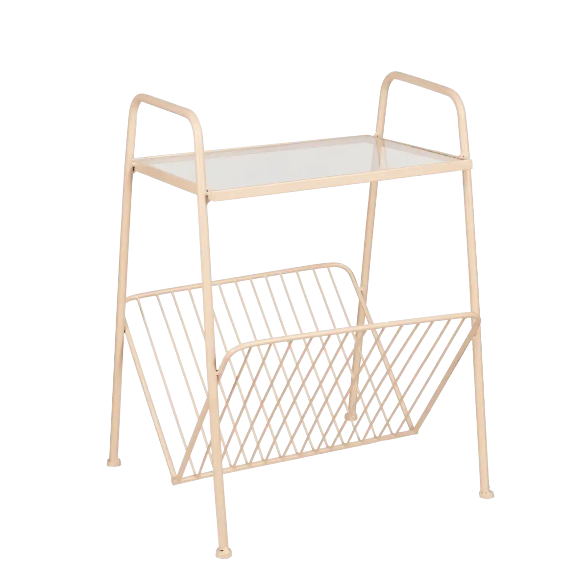 Zeitschriftenhalter – L44,5 x B40 x H59 cm – Metall – Altrosa, Matt - HomeDesign Knaus